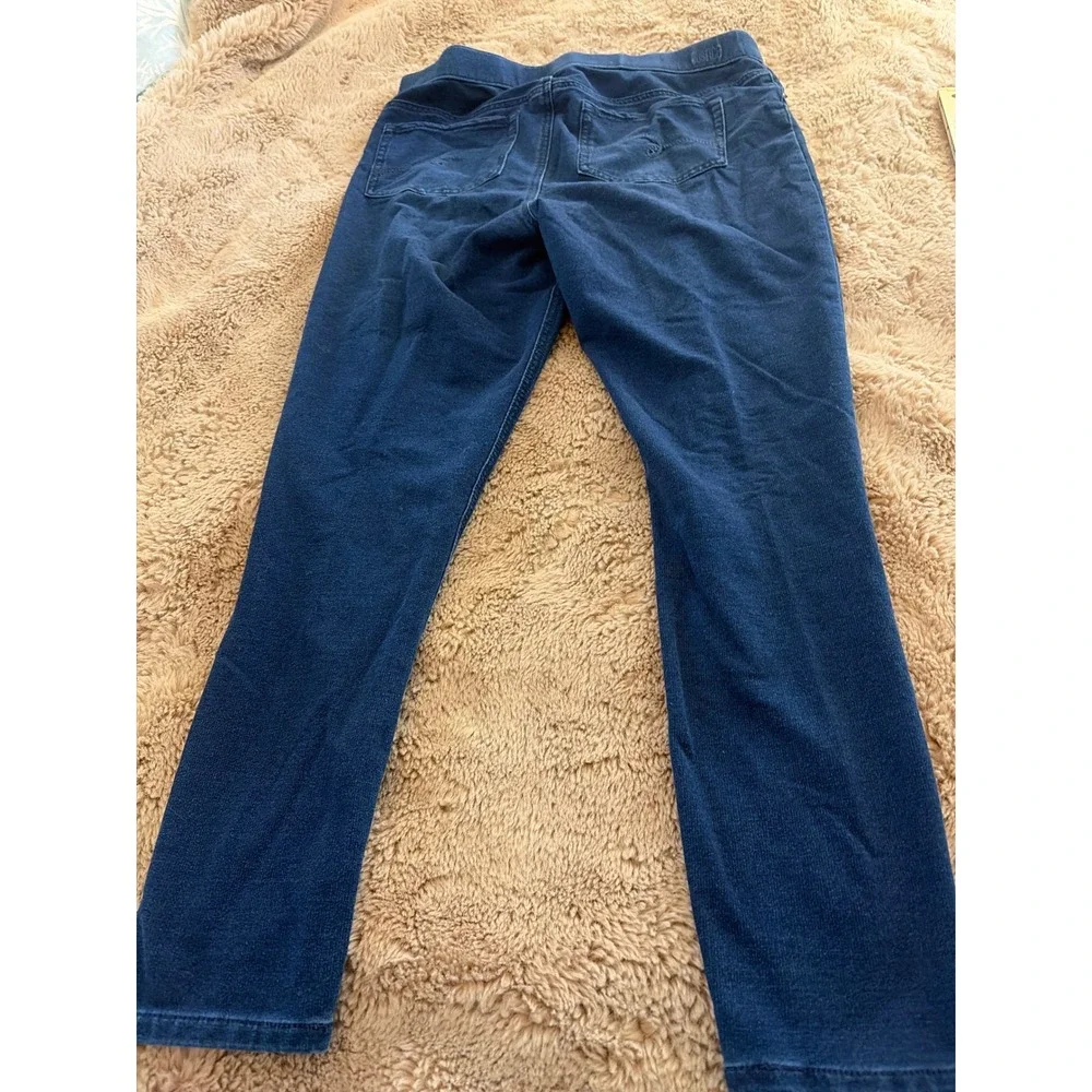 Justice Girls Mid Rise Denim Leggings Dark Wash Blue Sz 20 Plus Pull On Jeggings